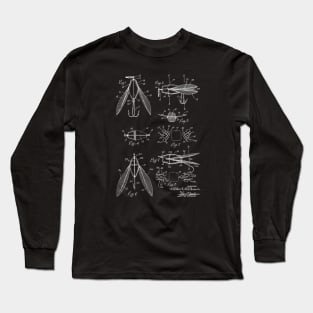 Fishing Lure Vintage Patent Drawing Long Sleeve T-Shirt